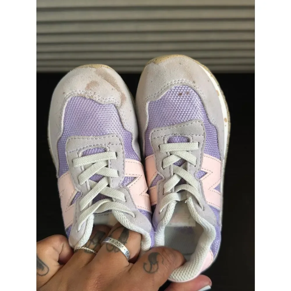 New Balance IH237HL Kids Size 10 Purple Pink Sneakers Running Shoes Hook Lace